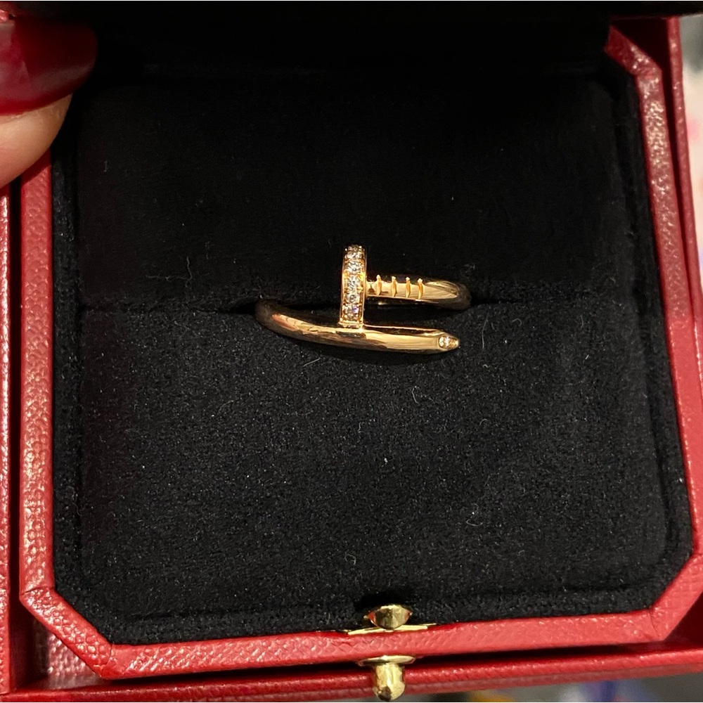 Juste un Clou ring, rose gold set with 22 brilliant-cut diamonds